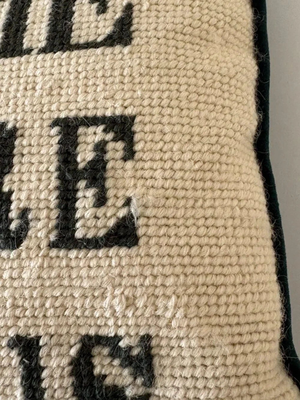 Black Cat Tapestry Pillow Home Is Where The Cat Is Needlepoint Decor Velvet Back
